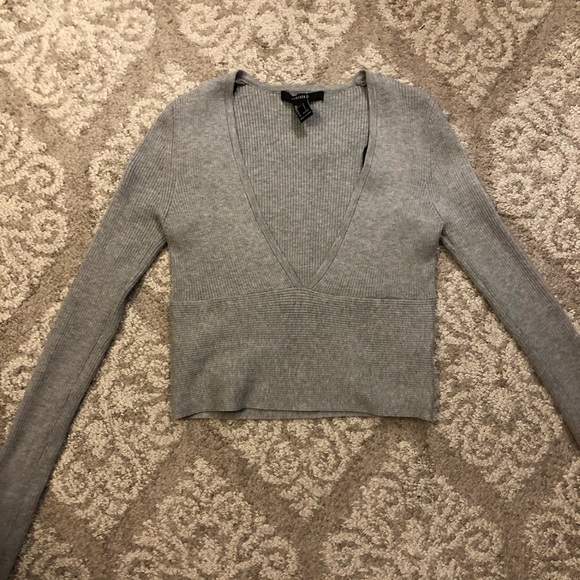 Forever 21 Gray Fitted Sweater - Picture 2 of 4